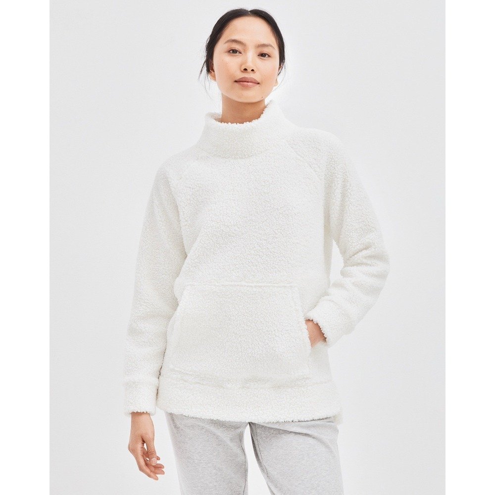Haven Well Within Sherpa Funnel Neck Pullover Size XL NWT White